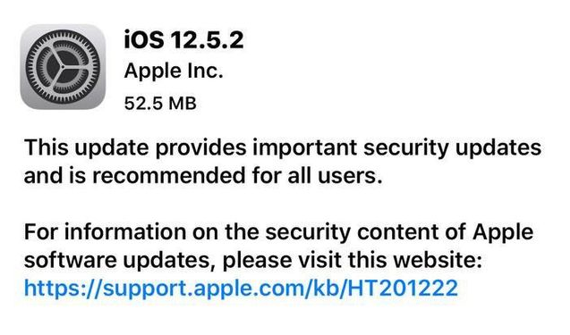 额尔古纳苹果手机维修分享iOS12.5.2发布，建议所有老苹果用户安装 